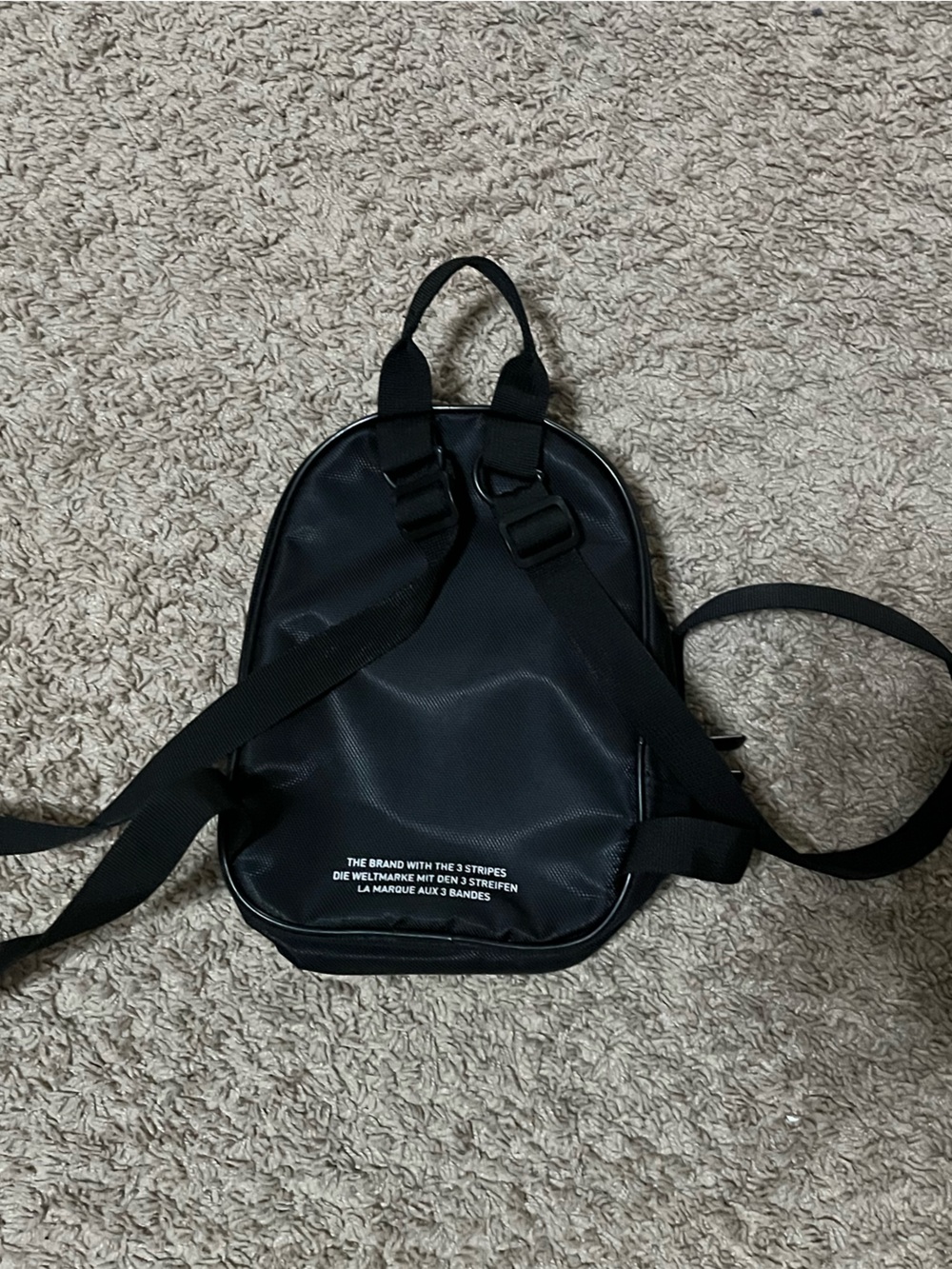Women's Adidas Originals Santiago Mini Backpack / Black White - Picture 2 of 2